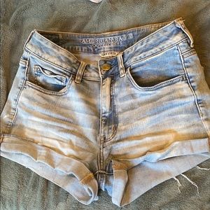 Light Denim High Rise Super Stretch Shorts